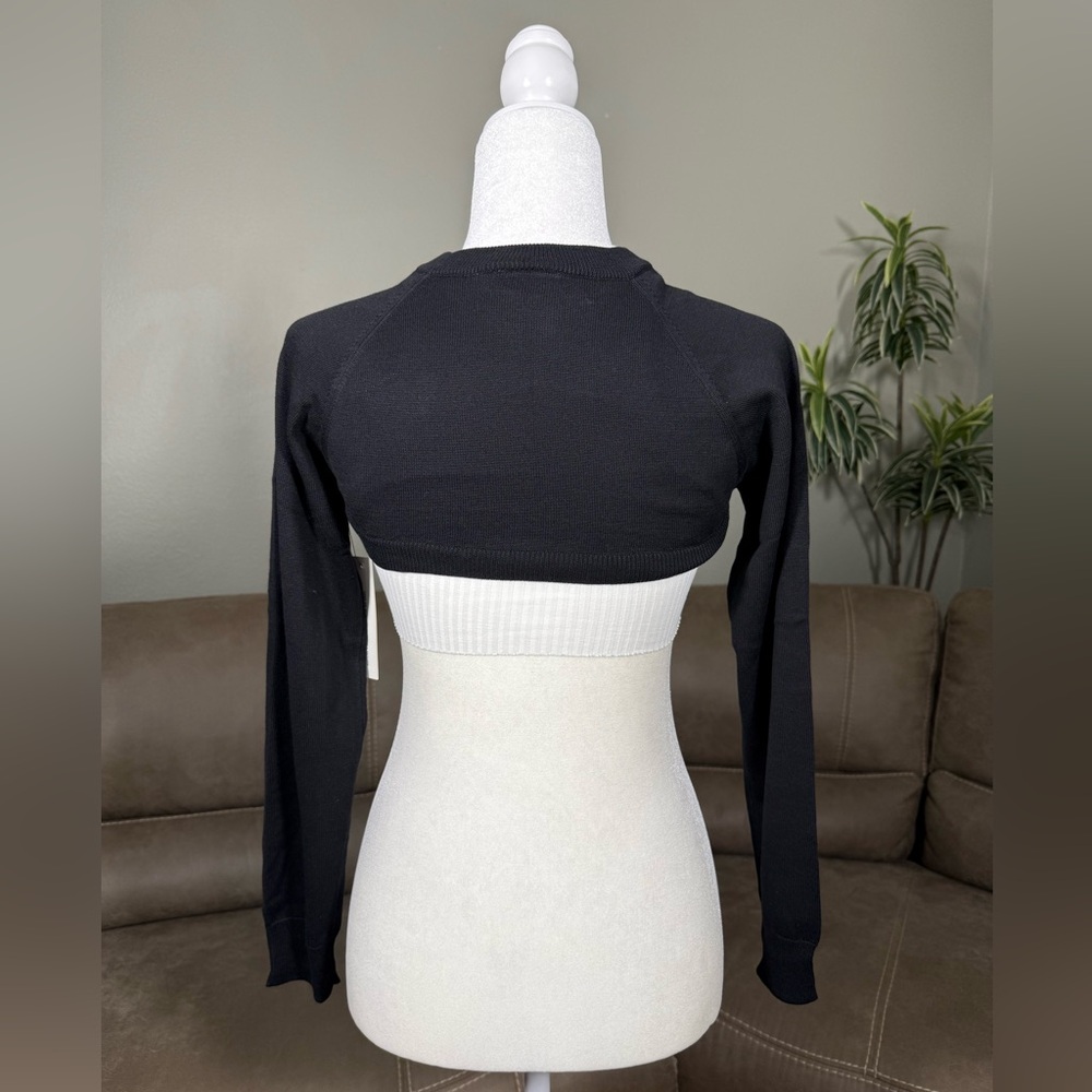 NWT Steele Lizeth Black Viscose Bolero White Ribbed Crop Muscle Tank Set Small - Picture 5 of 15